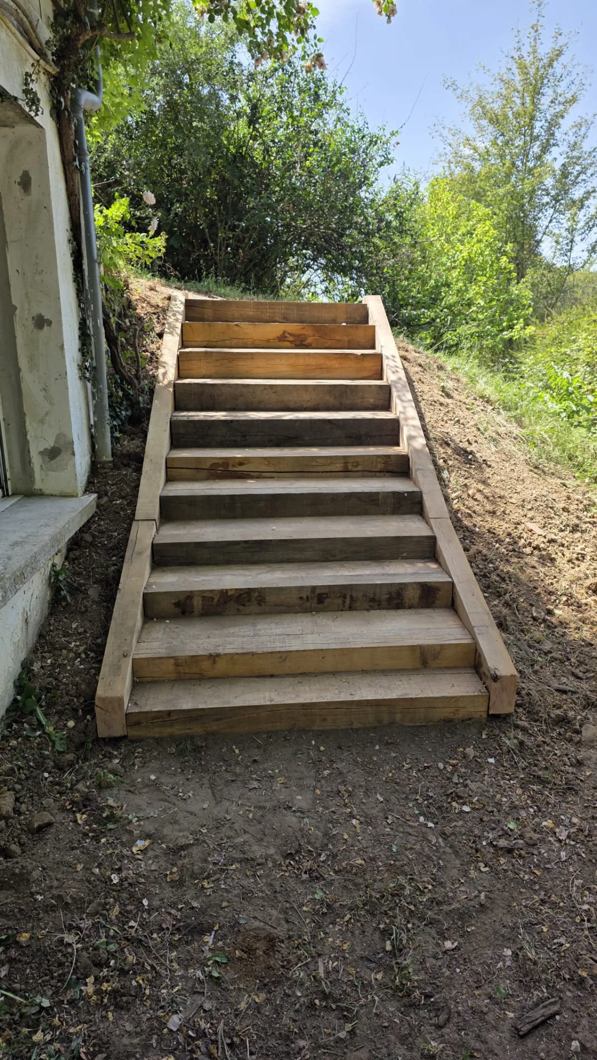 Escalier en traverses paysagères, MAX.S Paysagiste